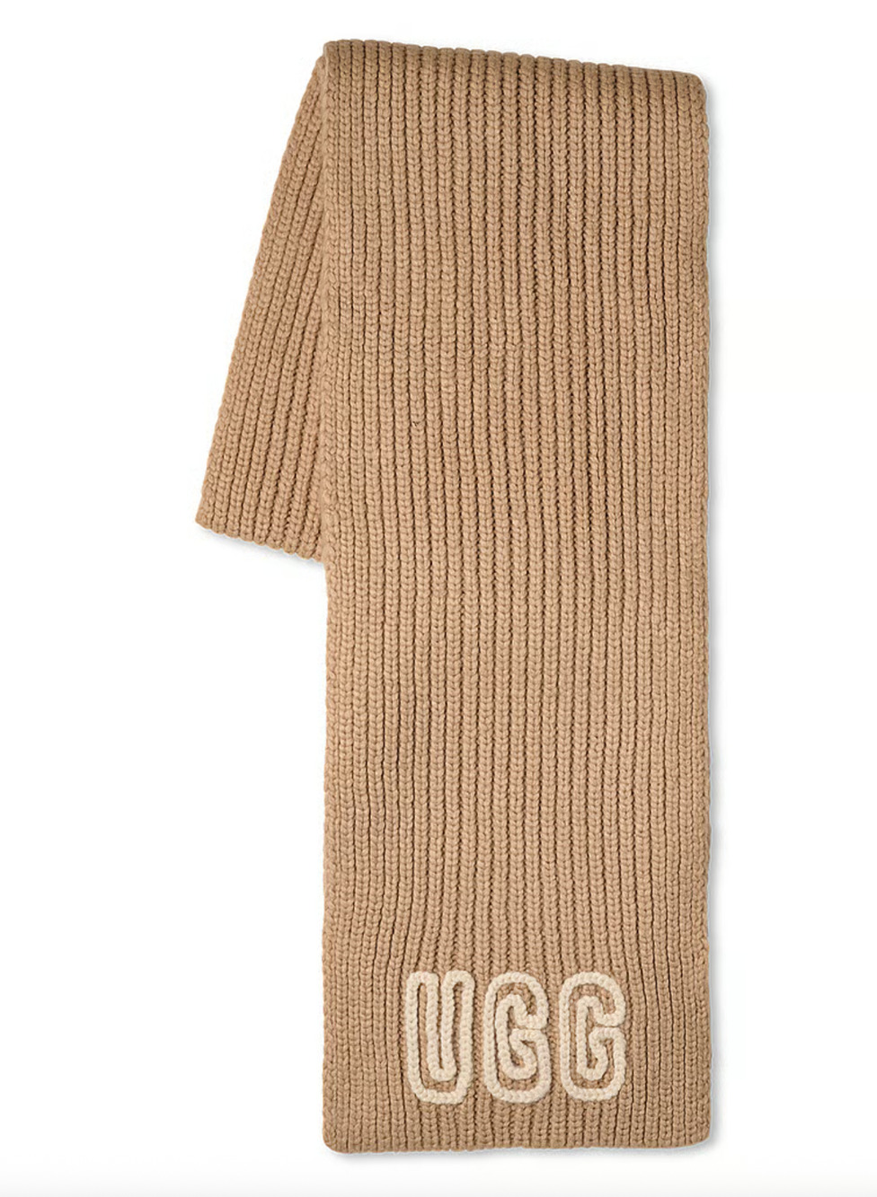 UGG Chunky Crafted Rib Scarf Acrylic Blend White Pepper OS